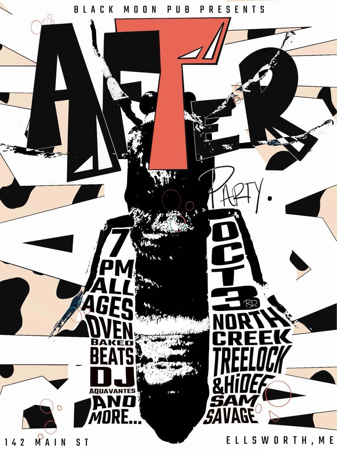 Black Moon Pub presents the after-party, Oct 3, 2026: 7 PM, all ages, North Creek, Treelock & HiDef, Sam Savage, Oven Baked Beats DJ Aquavantes. 142 Main St, Ellsworth.