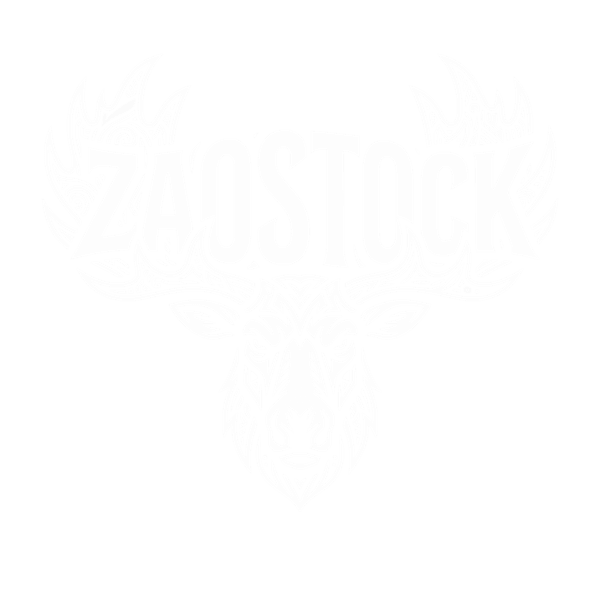 ZAOstock logo: the word ZAOSTOCK set in the antlers of a moose head.