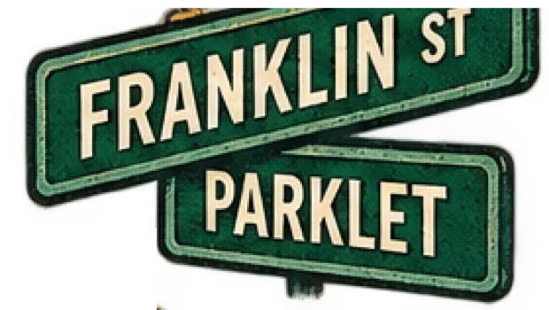 A Franklin Street Parklet street sign