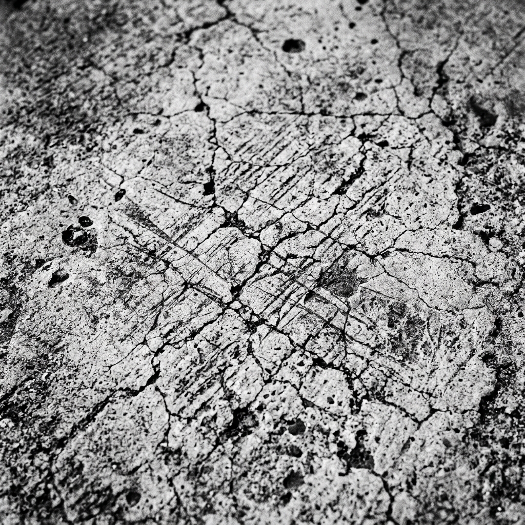 Cracked cement
